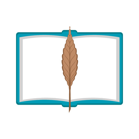 Isolated history book with an ink feather. Vector illustration designのイラスト素材