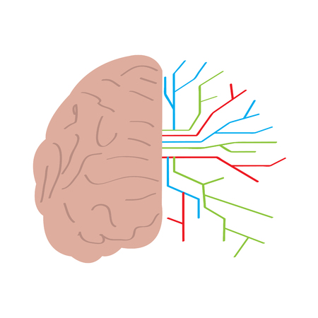 Isolated brain network icon. Artificial intelligence. Vector illustration designのイラスト素材