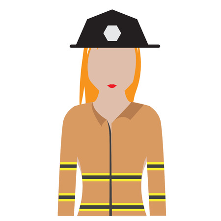 Isolated female firefighter avatar. Vector illustration designのイラスト素材