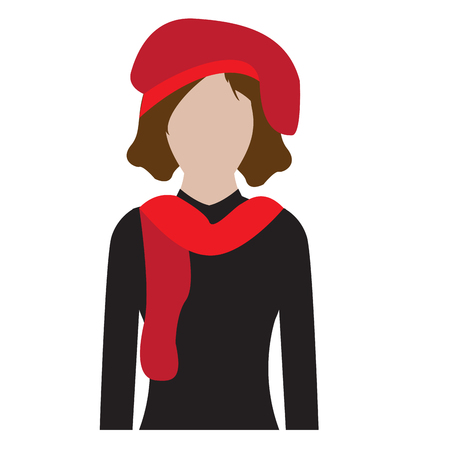 Isolated female artist avatar. Vector illustration designのイラスト素材