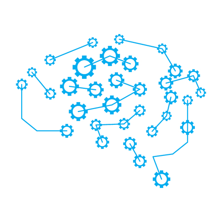 Isolated brain network icon. Artificial intelligence. Vector illustration designのイラスト素材