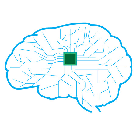 Isolated brain network icon. Artificial intelligence. Vector illustration designのイラスト素材