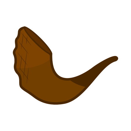 Isolated brown shofar iconのイラスト素材