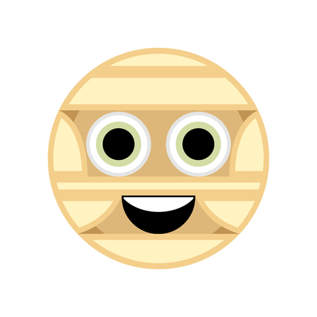 Cute halloween mummy cartoon character. Vector illustration designのイラスト素材