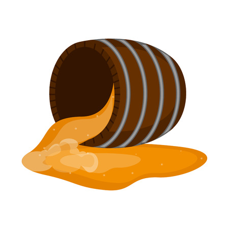 Isolated opened wooden beer barrel icon. Vector illustration designのイラスト素材