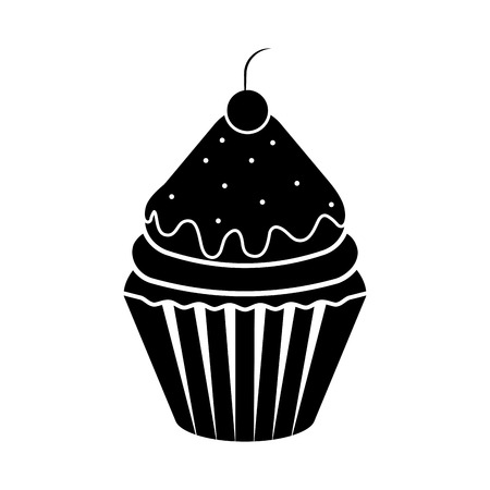 Isolated cupcake silhouette icon. Vector illustration designのイラスト素材