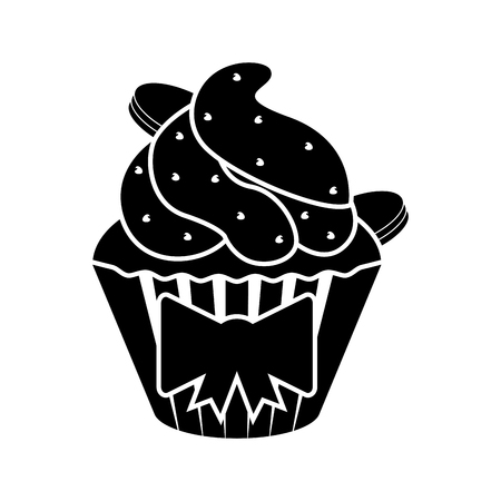 Isolated cupcake silhouette icon. Vector illustration designのイラスト素材