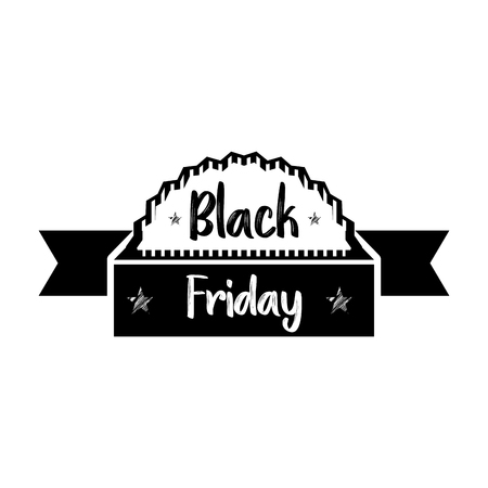Retro black friday label. Vector illustration designのイラスト素材