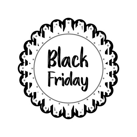 Retro black friday label. Vector illustration designのイラスト素材