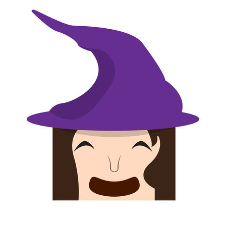 Happy halloween cartoon witch avatar. Vector illustration designのイラスト素材