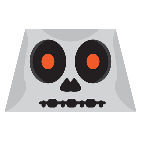 Cute halloween cartoon skeleton avatar. Vector illustration designのイラスト素材