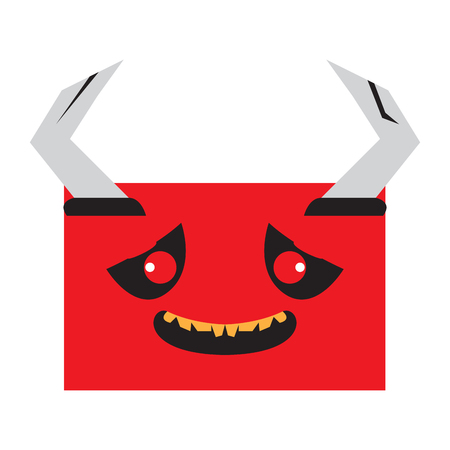 Happy halloween cartoon demon avatarのイラスト素材