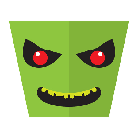 Angry halloween cartoon alien avatar. Vector illustration designのイラスト素材