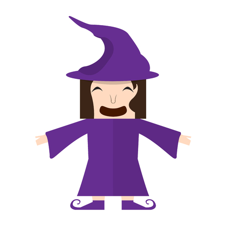 Cute halloween witch cartoon character. Vector illustration designのイラスト素材