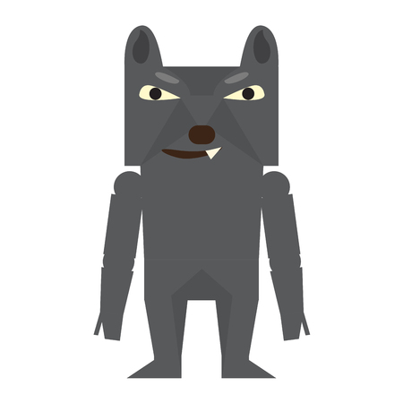 Cute halloween werewolf cartoon character. Vector illustration designのイラスト素材