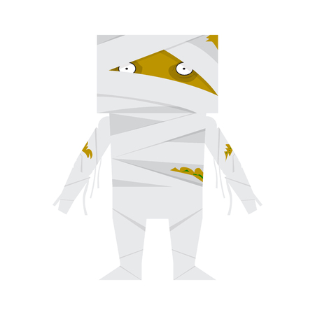Cute halloween mummy cartoon character. Vector illustration designのイラスト素材