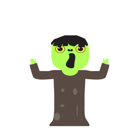 Cute halloween zombie cartoon character. Vector illustration designのイラスト素材