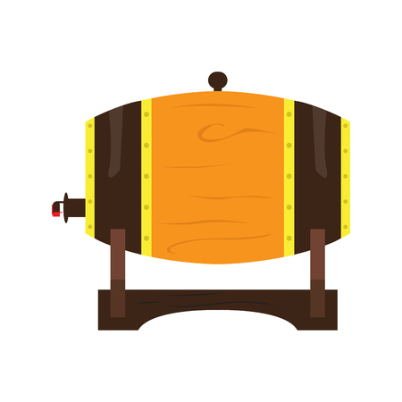 Isolated wooden beer barrel. Vector illustration designのイラスト素材