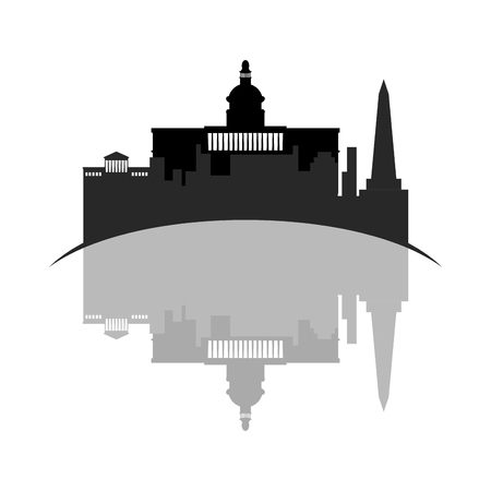Isolated cityscape of Washington cityのイラスト素材