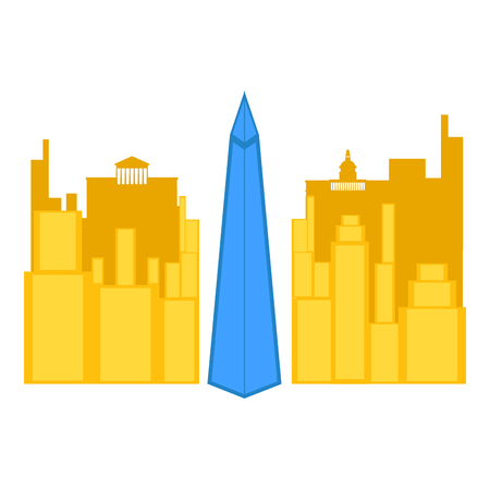 Colored cityscape of Washington city with the Washington monument. Vector illustration designのイラスト素材