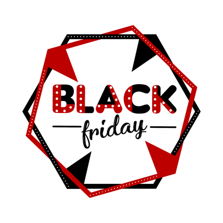 Isolated retro black friday labelのイラスト素材