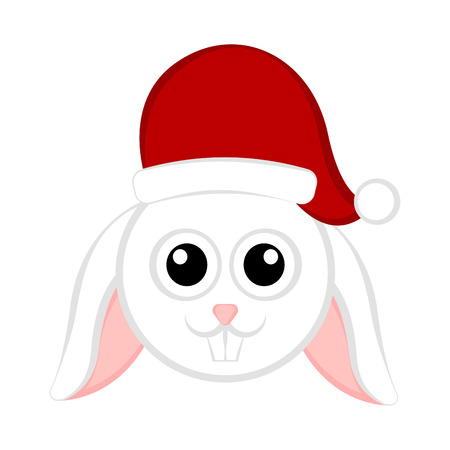 Christmas cute rabbit avatar. Vector illustration designのイラスト素材