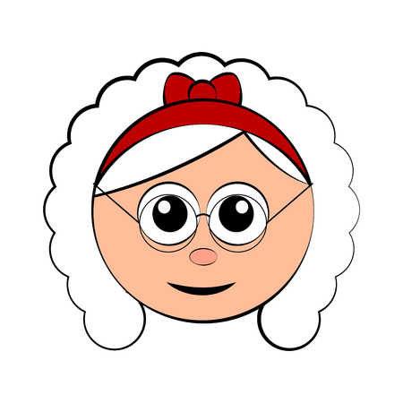 Christmas Mrs. Claus avatar. Vector illustration designのイラスト素材