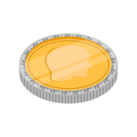 Isolated golden coin icon. Vector illustration designのイラスト素材