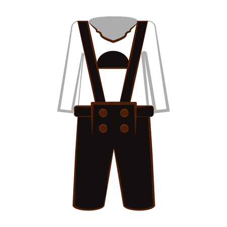 Isolated traditional oktoberfest clothes for men. Vector illustration designのイラスト素材