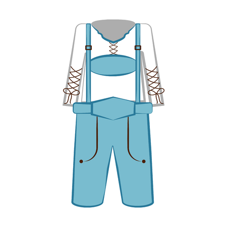 Isolated traditional oktoberfest clothes for men. Vector illustration designのイラスト素材