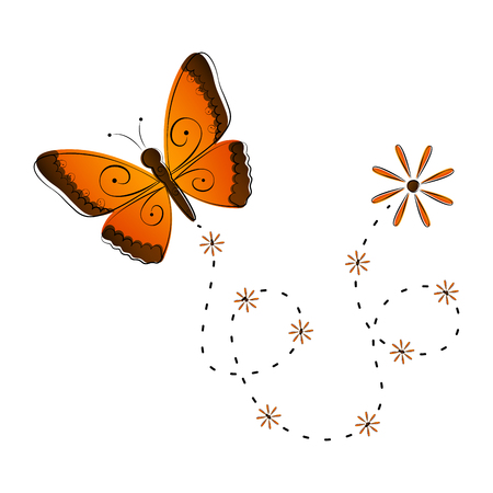 Cute butterfly flying icon. Vector illustration designのイラスト素材