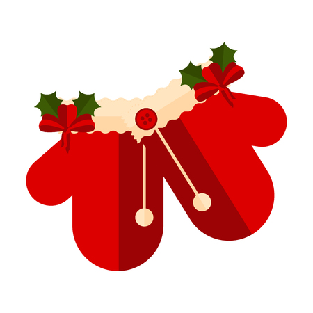 Pair of christmas gloves icon. Vector illustration designのイラスト素材