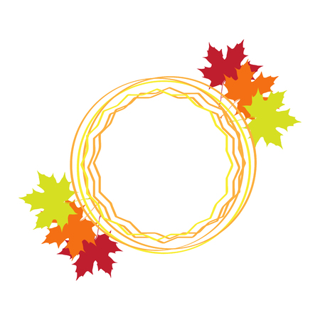 Empty thanksgiving day label with leaves. Vector illustration designのイラスト素材
