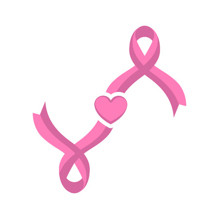 Pink ribbon. Breast cancer awareness symbol. Vector illustration designのイラスト素材