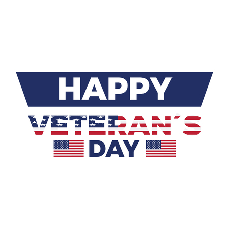 Veteran day label with the flag of United States. Vector illustration designのイラスト素材