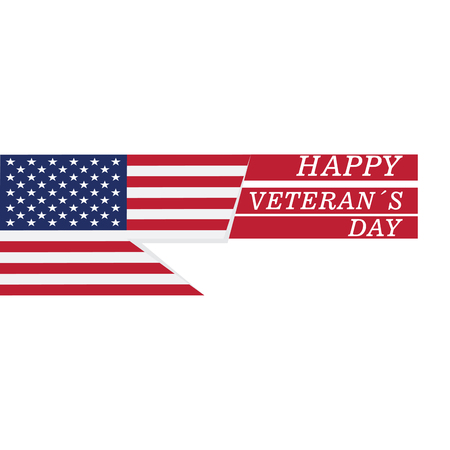 Veteran day label with the flag of United States. Vector illustration designのイラスト素材