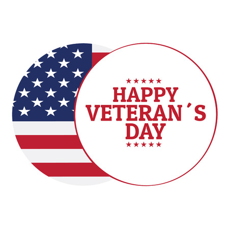 Veteran day label with the flag of United States. Vector illustration designのイラスト素材