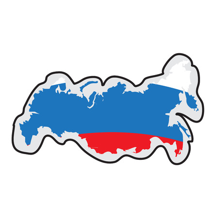 Map of Russia with its flag. Vector illustration designのイラスト素材