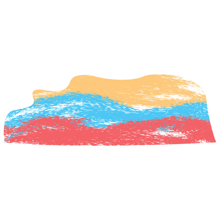 Isolated abstract flag sketch of colombia. Vector illustration designのイラスト素材