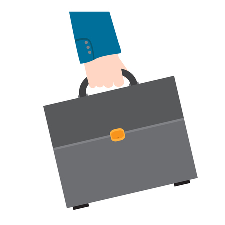 Hand holding a suitcase icon. Vector illustration designのイラスト素材