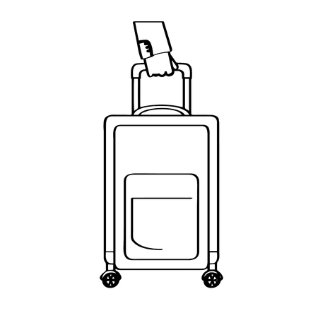 Hand holding a travel suitcase. Vector illustration designのイラスト素材
