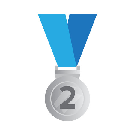 Isolated silver medal image. Vector illustration designのイラスト素材