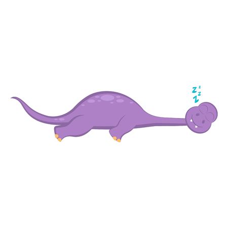 Cute dinosaur cartoon character sleeping. Vector illustration designのイラスト素材