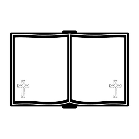 Isolated open holy bible silhouette. Vector illustration designのイラスト素材