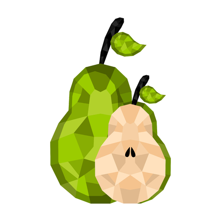 Isolated geometric pear cut. Low Poly. Vector illustration designのイラスト素材