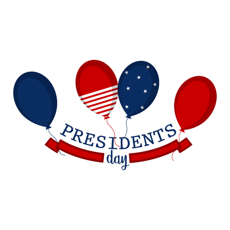 President day banner with balloons ant text. Vector illustration designのイラスト素材