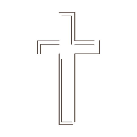 Isolated outline of a cross. vector illustration designのイラスト素材