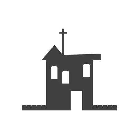 Isolated silhouette of a church. Vector illustration designのイラスト素材