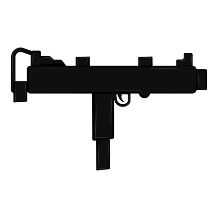 Isolated silhouette of a automatic weapon. Vector illustration designのイラスト素材