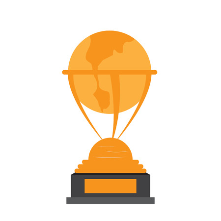 Earth globe shape golden trophy. Vector illustration designのイラスト素材